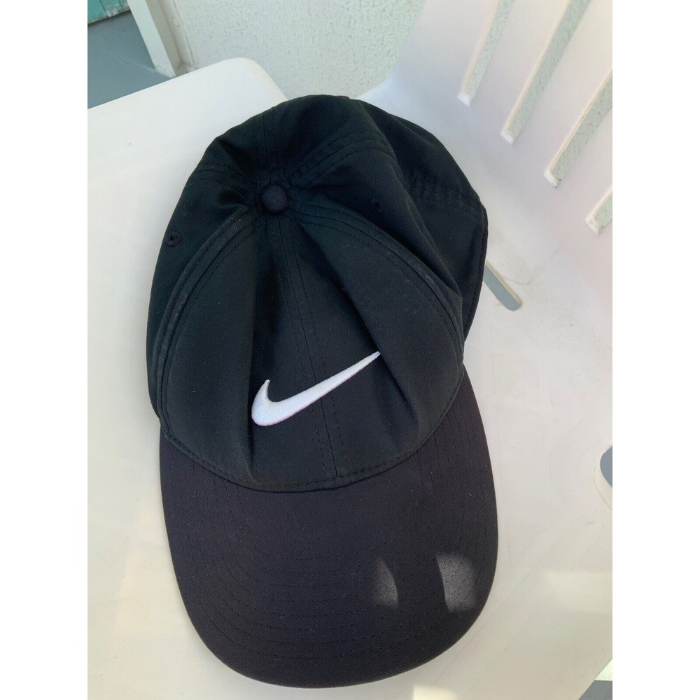 Nike Adjustable Hat Baseball Cap‎ Swoosh Logo Black Adult